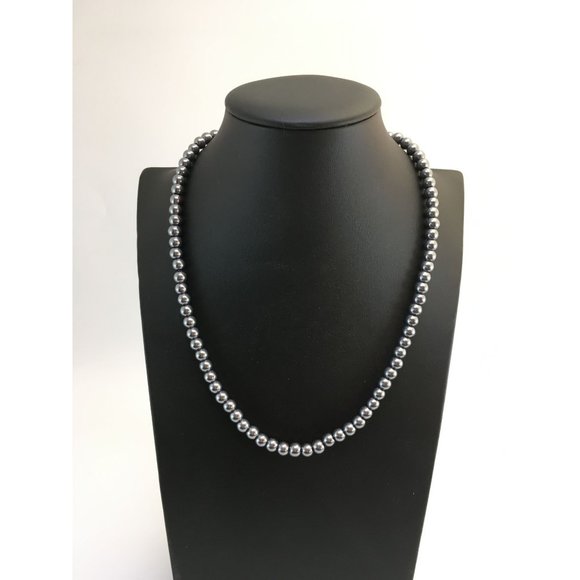 Handmade Faux Tahitian Pearl Necklace Gunmetal Gray - Picture 3 of 4